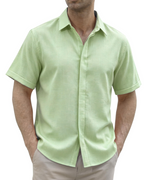 Noah Camisa Lino Hombre – Manga Corta, Cuello Clásico y Botones Ocultos