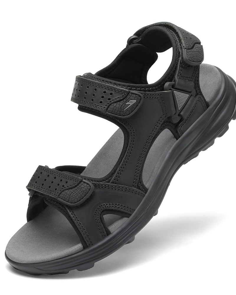 Carter Sandales de Trekking Homme – Cuir, Lanières Ajustables et Semelle PU Légère