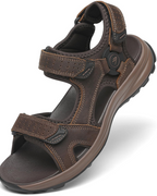 Carter Sandalias Trekking Hombre – Cuero, Tiras Ajustables y Suela PU Ligera