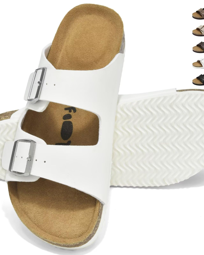 Ethan Mules Homme Liège – Double Boucle, Semelle Intérieure Rembourrée et Semelle EVA