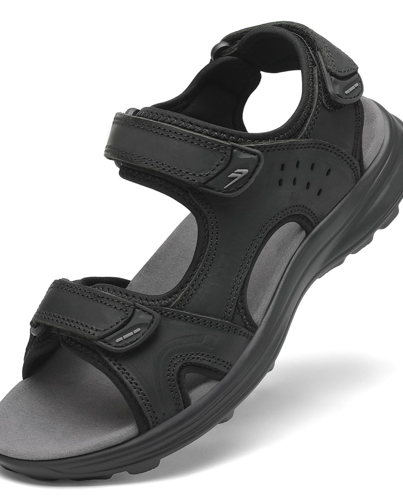 Carter Sandalias Trekking Hombre – Cuero, Tiras Ajustables y Suela PU Ligera