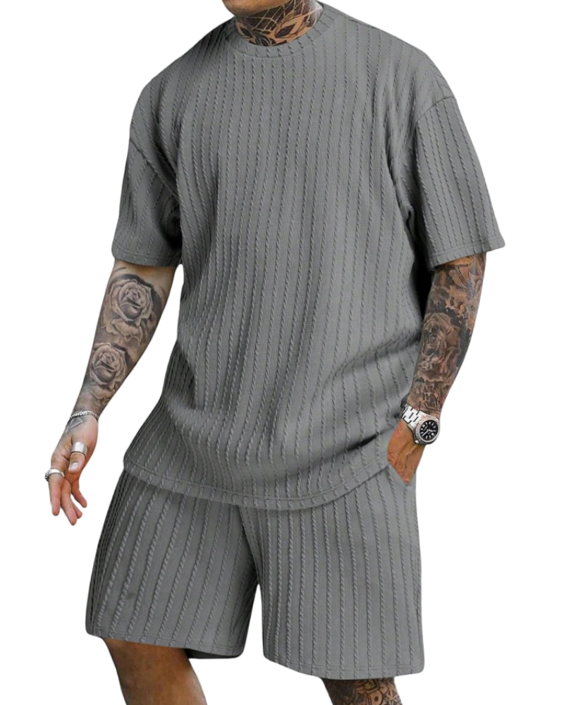 Calvin Ensemble Été Homme – T-shirt Manches Courtes, Shorts avec Cordon et Poches