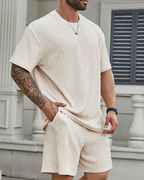 Calvin Set Estivo Uomo – Maglietta Manica Corta, Pantaloncini con Coulisse e Tasche