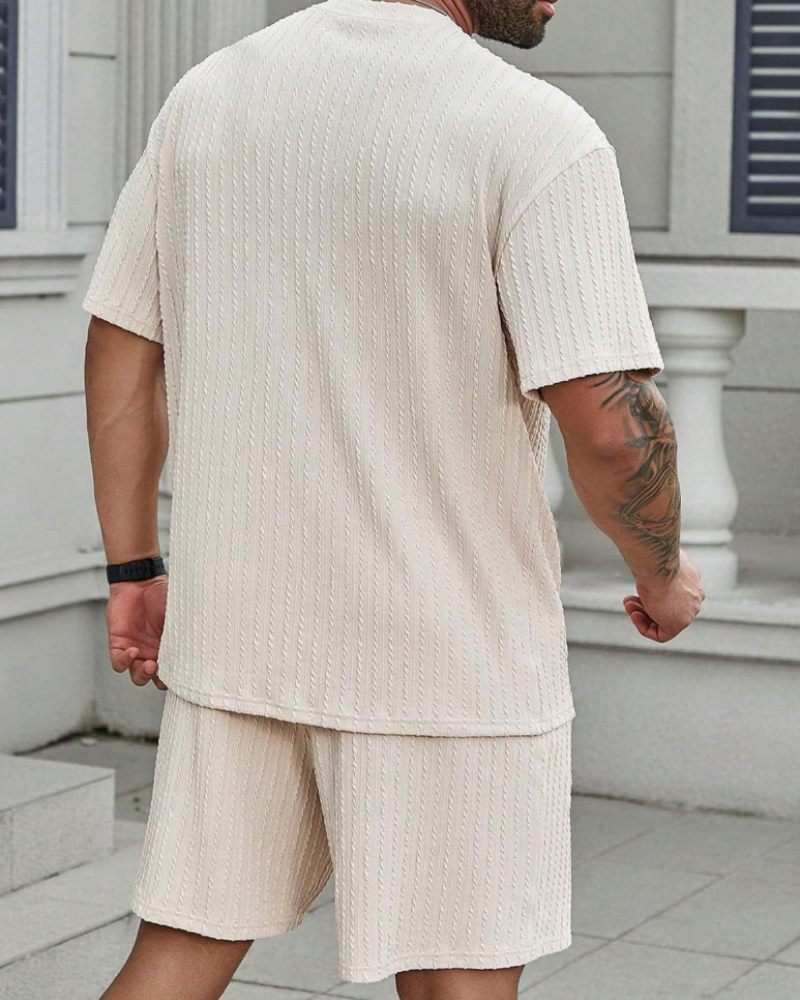 Calvin Set Estivo Uomo – Maglietta Manica Corta, Pantaloncini con Coulisse e Tasche