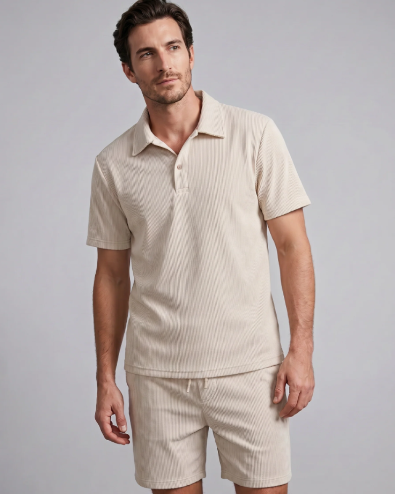 Russell Conjunto 2 Piezas Hombre – Polo, Pantalón Corto y Corte Moderno