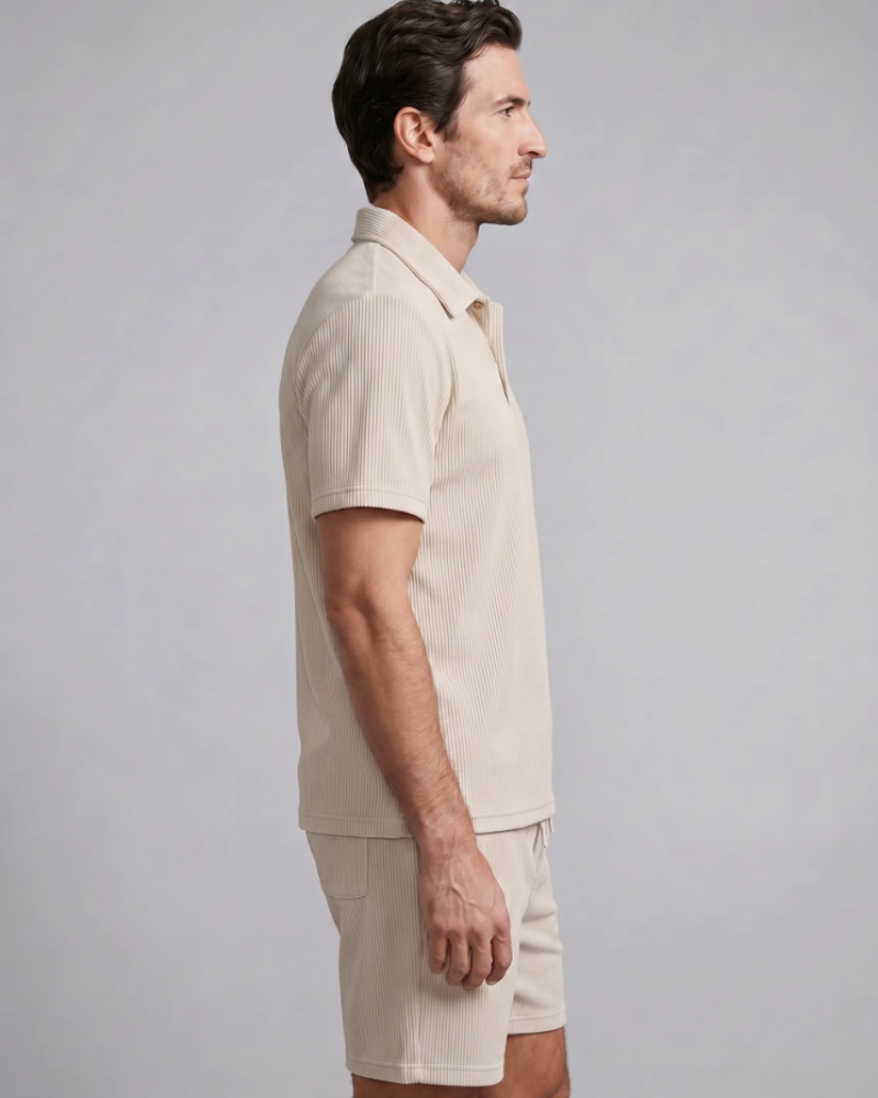 Russell Conjunto 2 Piezas Hombre – Polo, Pantalón Corto y Corte Moderno