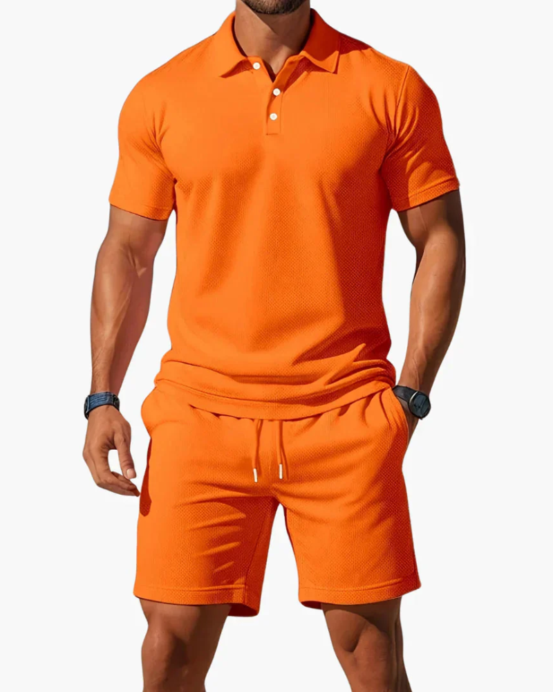 Bennett Conjunto Polo 2 Piezas Hombre – Camiseta, Pantalón Corto y Cintura Ajustable