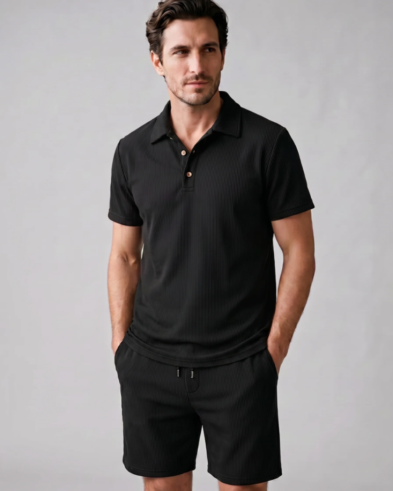 Russell Conjunto 2 Piezas Hombre – Polo, Pantalón Corto y Corte Moderno