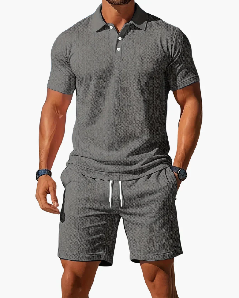 Bennett Conjunto Polo 2 Piezas Hombre – Camiseta, Pantalón Corto y Cintura Ajustable