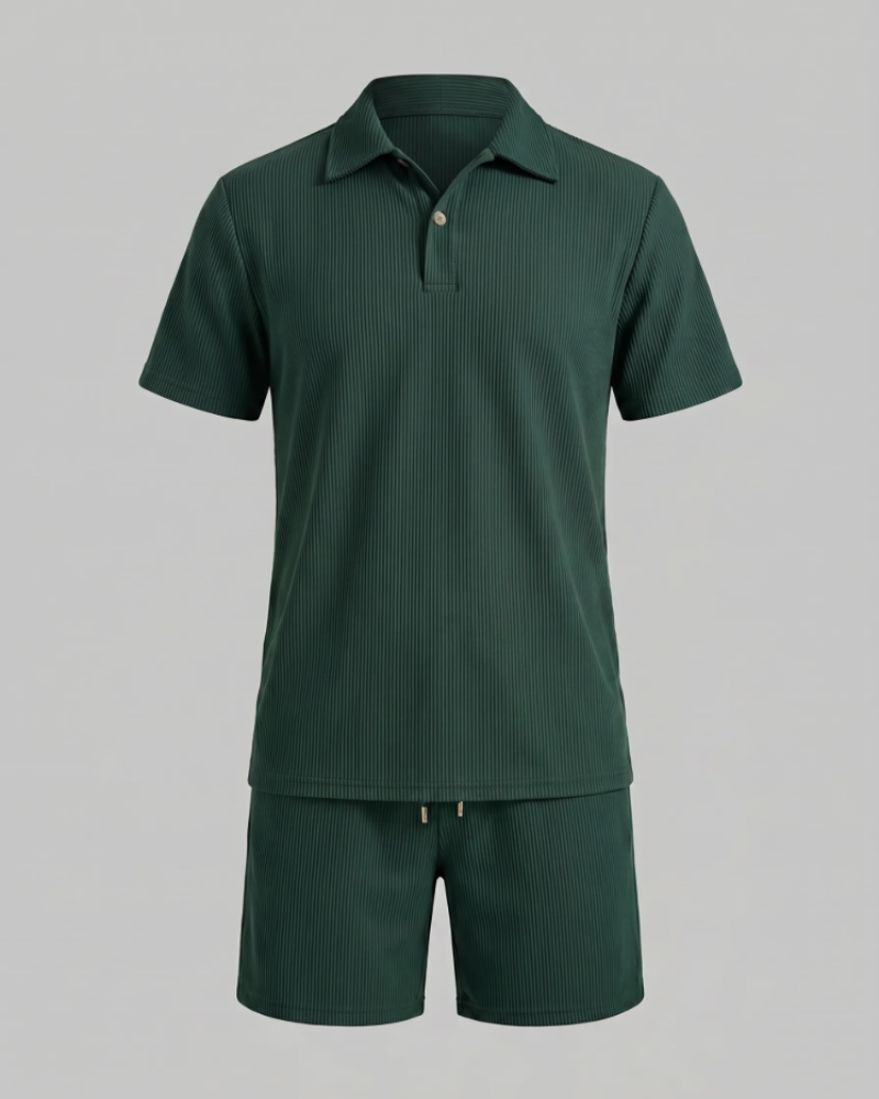 Russell Conjunto 2 Piezas Hombre – Polo, Pantalón Corto y Corte Moderno