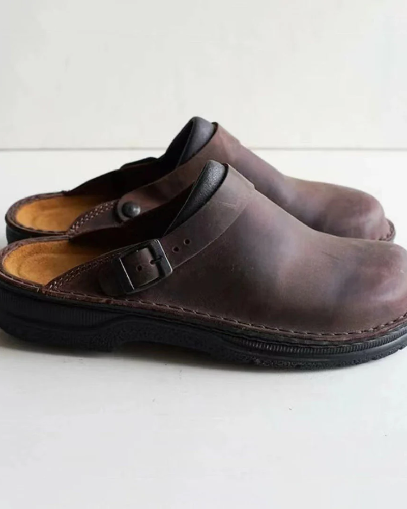 Sterling Sandalias de Cuero Hombre – Diseño Slip-On, Suela Antideslizante y Cómodas