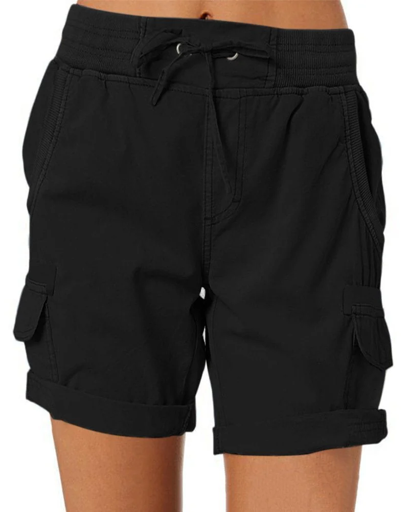 Reese Shorts Cargo Mujer – Cintura Elástica, Bolsillos Prácticos y Corte Relajado