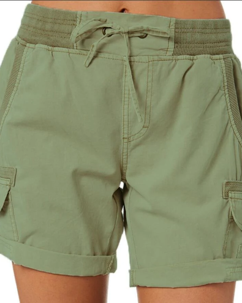 Reese Shorts Cargo Mujer – Cintura Elástica, Bolsillos Prácticos y Corte Relajado