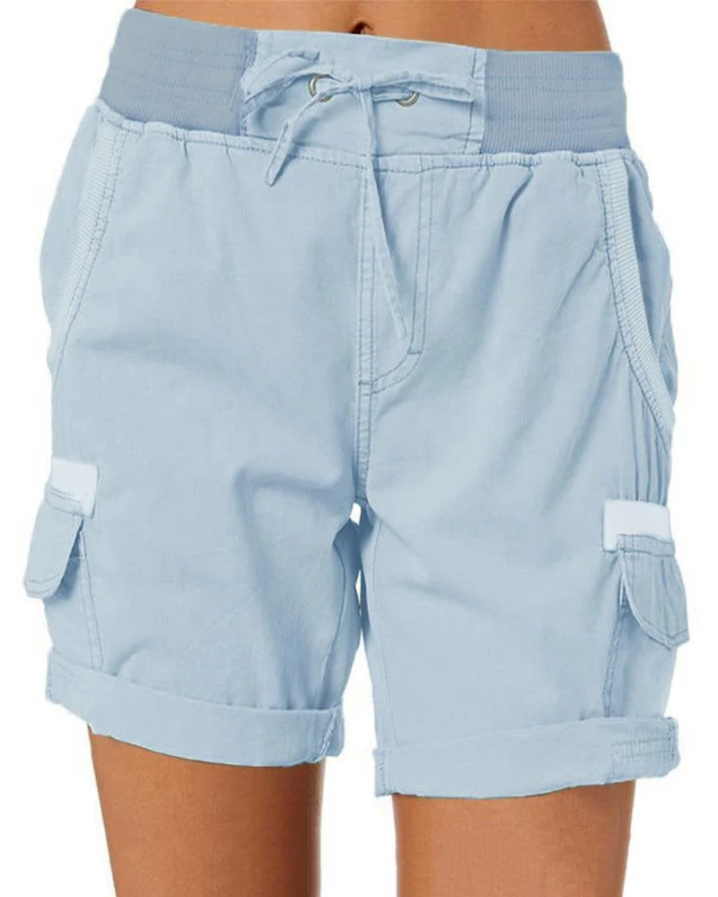 Reese Shorts Cargo Mujer – Cintura Elástica, Bolsillos Prácticos y Corte Relajado
