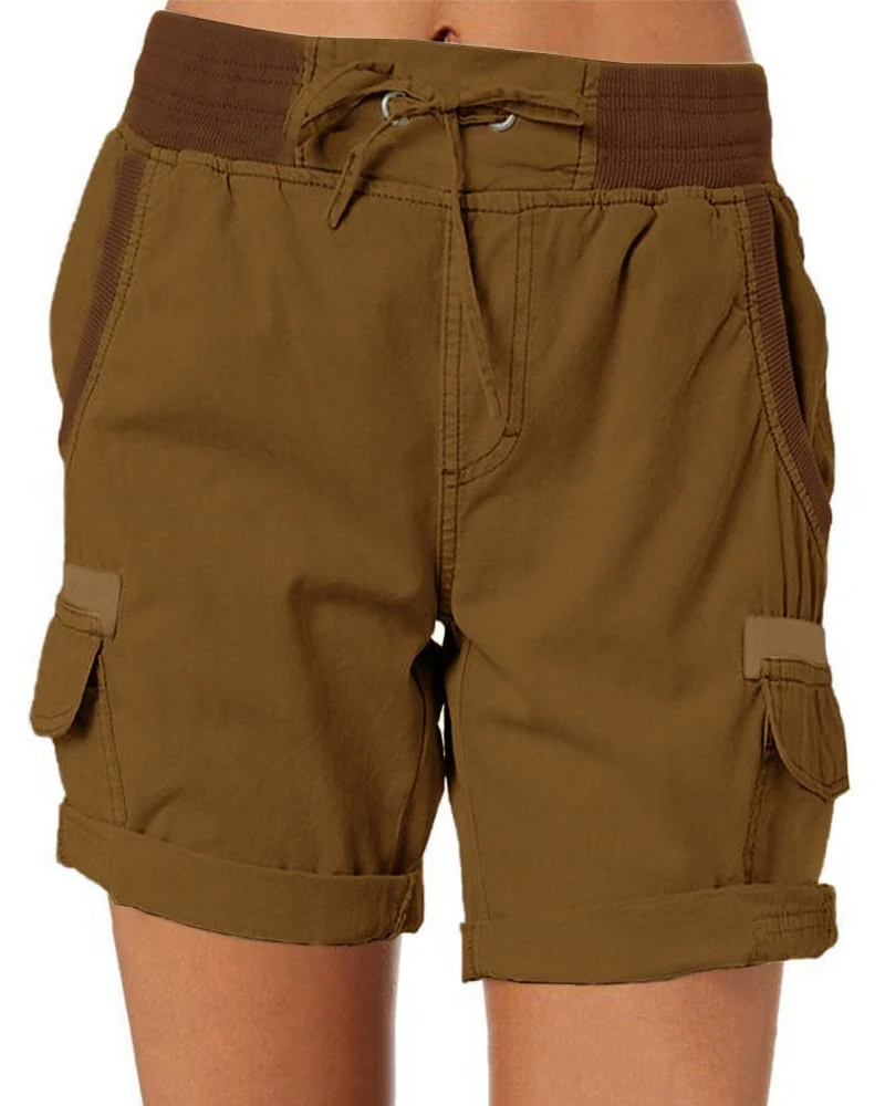 Reese Shorts Cargo Mujer – Cintura Elástica, Bolsillos Prácticos y Corte Relajado