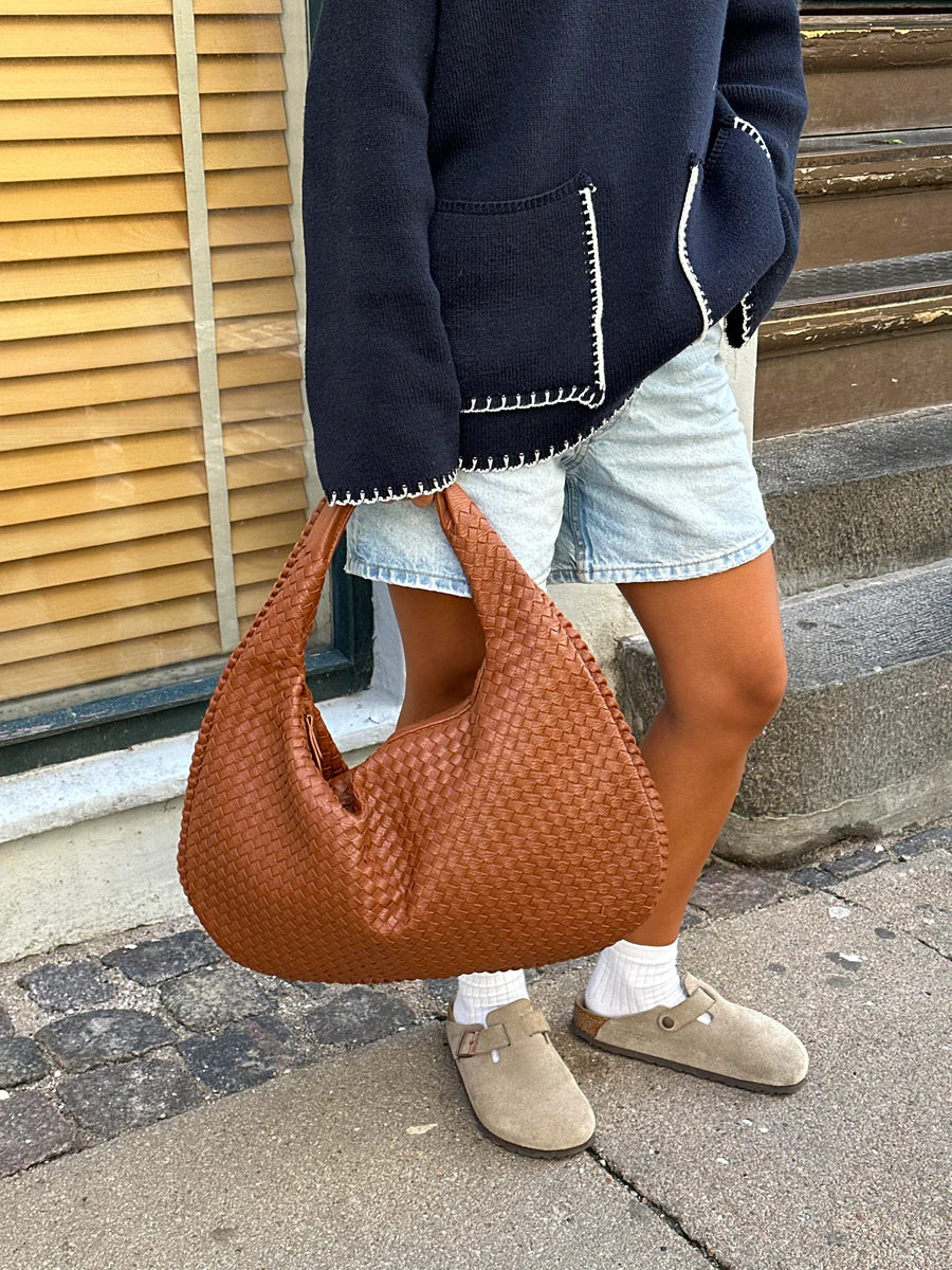 Noa Bolso Tote Trenzado para Mujer – Shopper Elegante de Cuero Vegano Chic