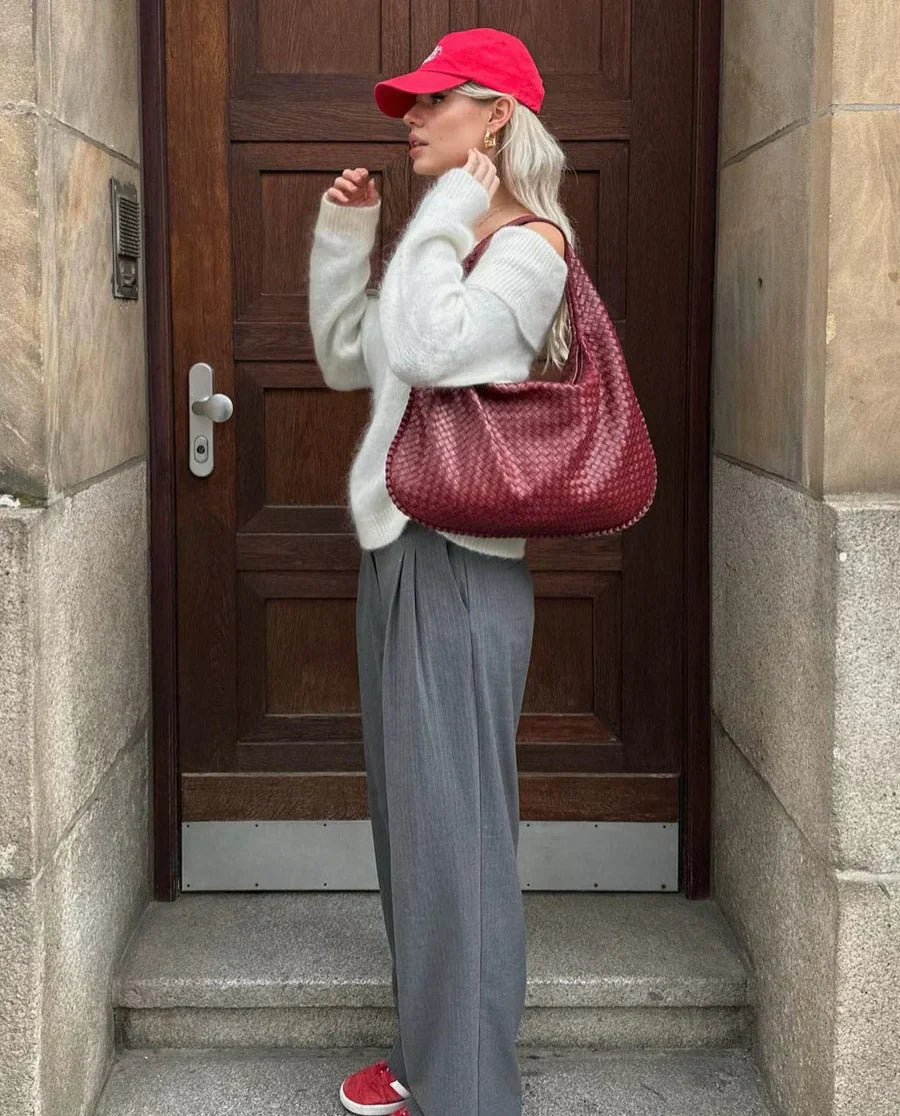 Sac tote tressé Noa pour femme – Shopper élégant en cuir vegan chic