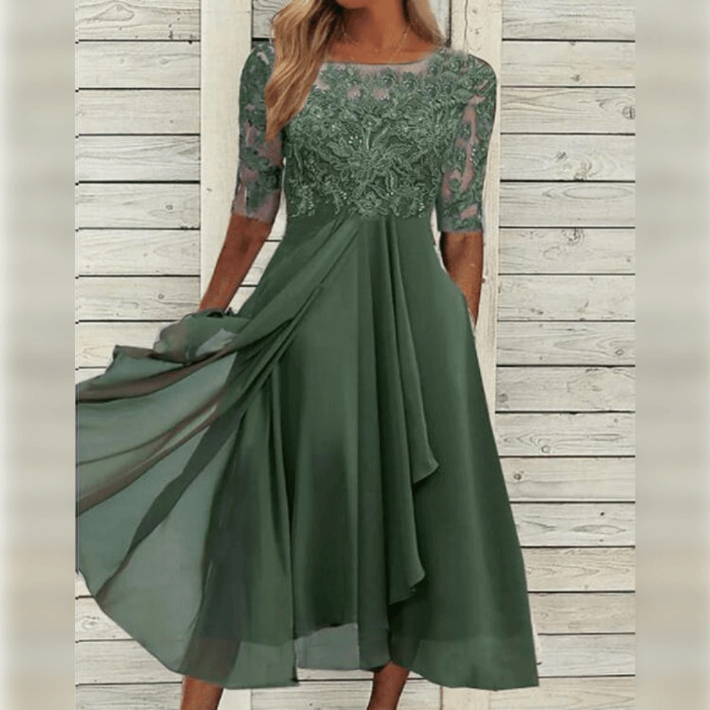 Melisande Vestido Largo de Chifón para Mujer – Vestido Elegante Fiesta Chic