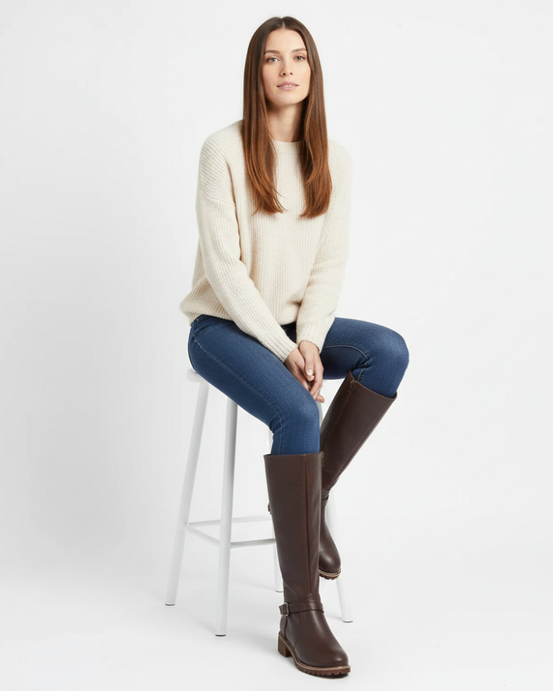 Nyla Botas de Cuero para Mujer – Botines Elegantes Cómodos Casual Chic