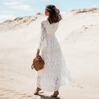 Aurora Vestido Bohemio Mujer – Vestido Largo de Manga Larga con Corte Fluido y Estilo Artístico