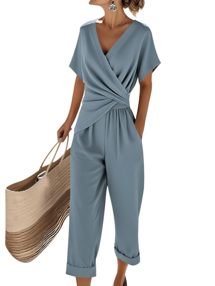 Sophia Conjunto Mujer – Set Elegante Dos Piezas con Blusa Escote V y Pantalón Fluido