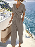 Sophia Conjunto Mujer – Set Elegante Dos Piezas con Blusa Escote V y Pantalón Fluido