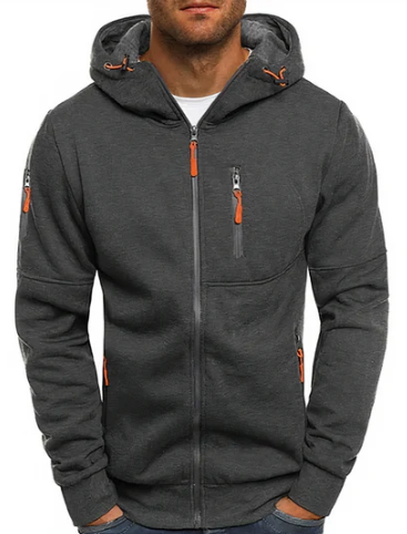 Ealdred Sudadera con Capucha para Hombre – Hoodie Cremallera Casual Urbano