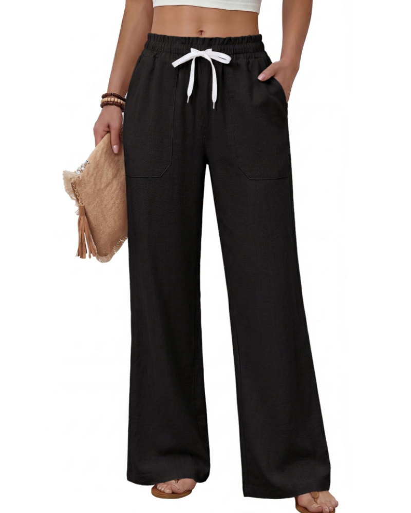 Elisa Pantalón Mujer – Verano Ligero, Cintura Ajustable y 4 Bolsillos