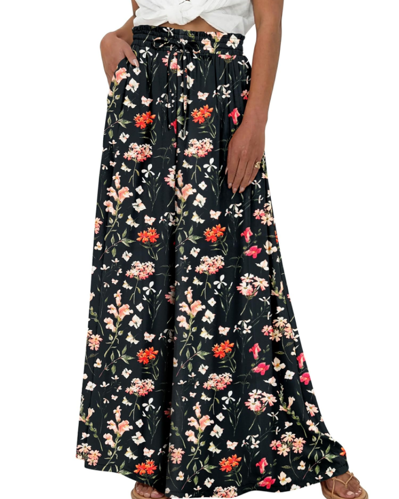 Violet Pantalón Palazzo Mujer – Algodón 100%, Pierna Ancha y Cintura Ajustable