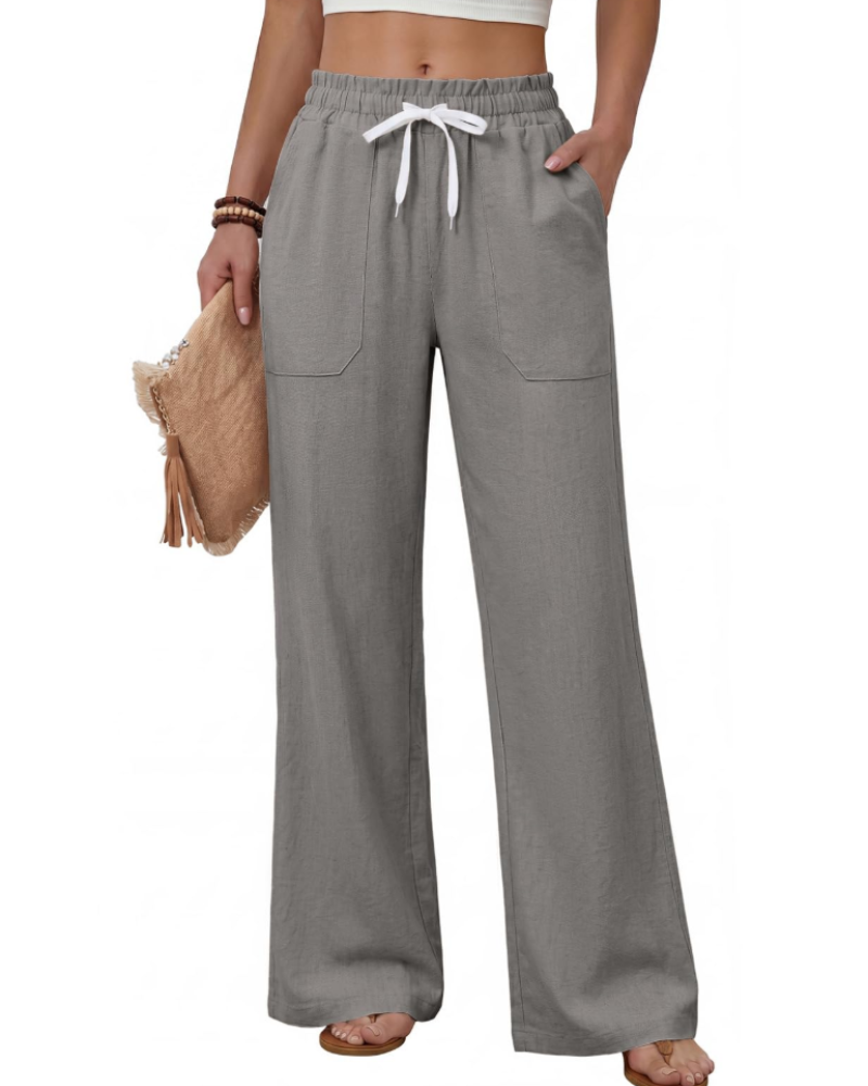 Elisa Pantalón Mujer – Verano Ligero, Cintura Ajustable y 4 Bolsillos