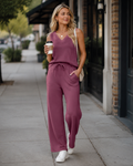 Luna Conjunto Mujer – Set Dos Piezas con Escote en V para Verano, Playa y Viaje
