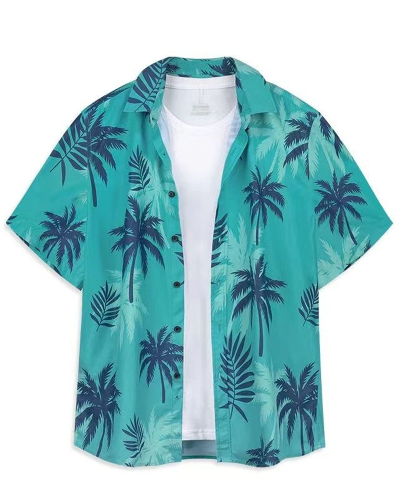 Logan Camisa Hawaiana Hombre – Manga Corta con Estampado Tropical