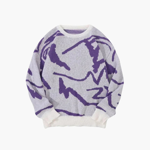 Carl Jersey para Hombre – Suéter de Punto Moderno con Estampado Abstracto Chic