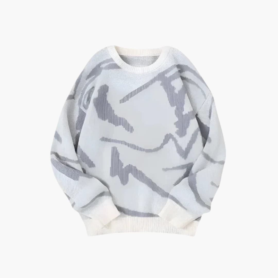 Carl Jersey para Hombre – Suéter de Punto Moderno con Estampado Abstracto Chic