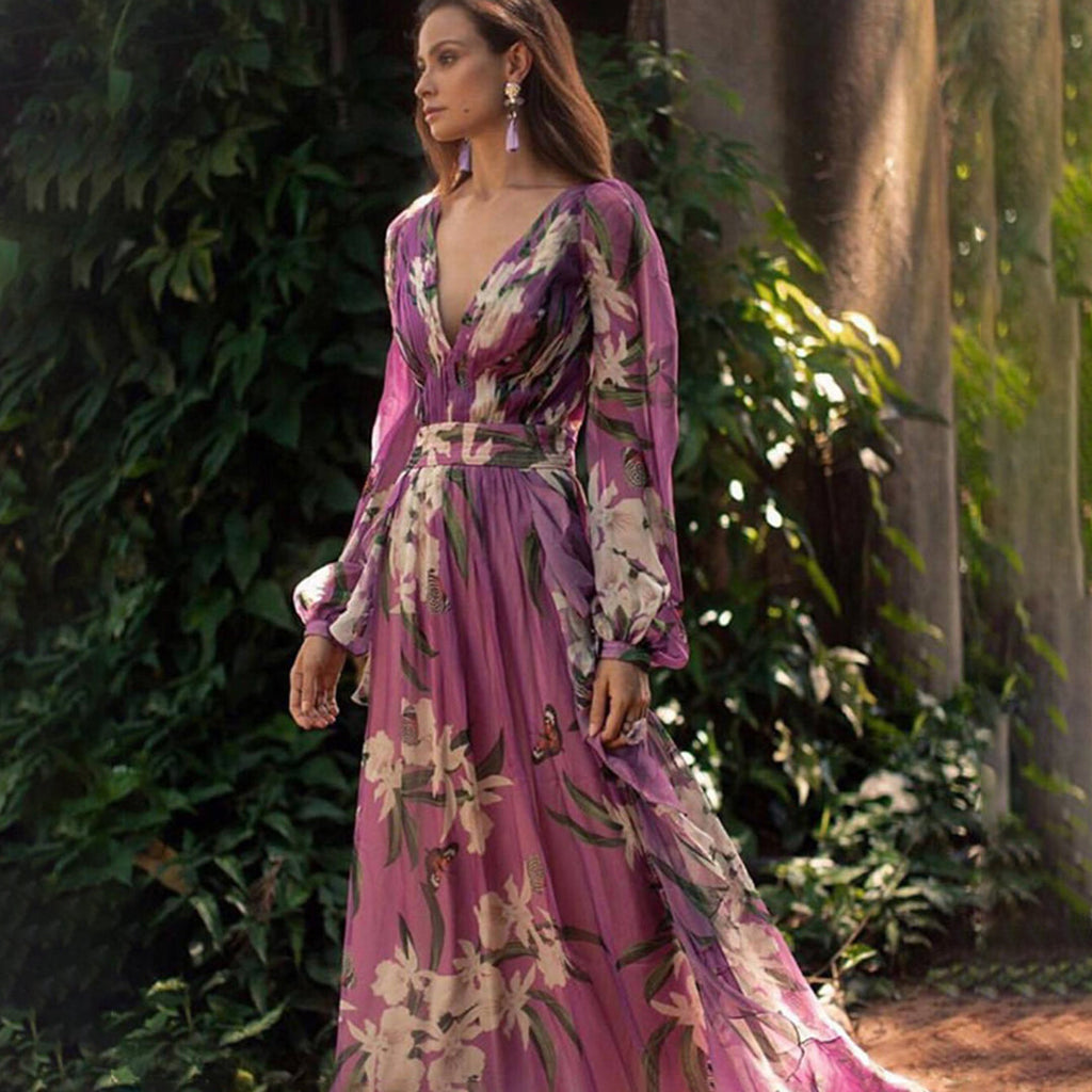 Natalia Vestido Maxi para Mujer – Vestido Largo Elegante Verano Chic