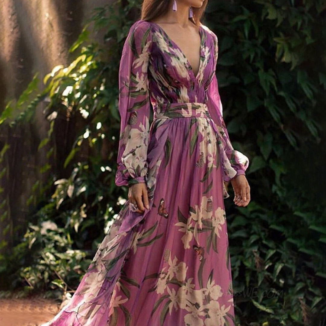 Natalia Vestido Maxi para Mujer – Vestido Largo Elegante Verano Chic