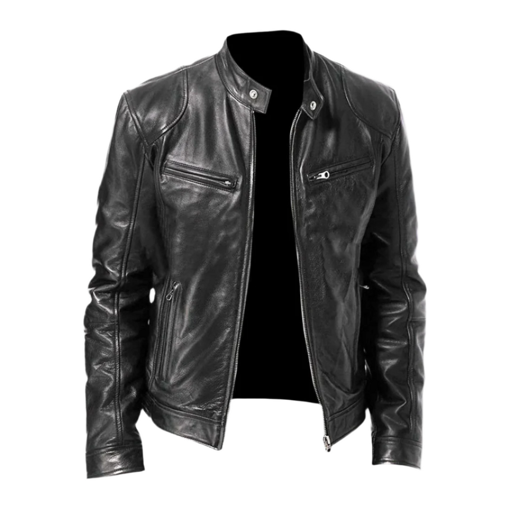 David Veste en cuir pour homme – Blouson élégant en cuir premium décontracté