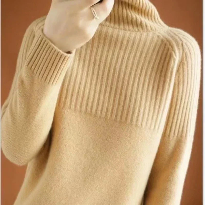 Luan Pull Col Roulé pour Femme – Pull Élégant Hiver Décontracté Chic
