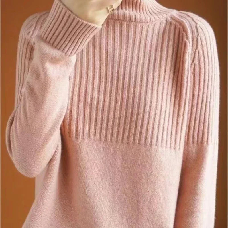 Luan Jersey Cuello Alto para Mujer – Suéter Elegante Invierno Casual Chic