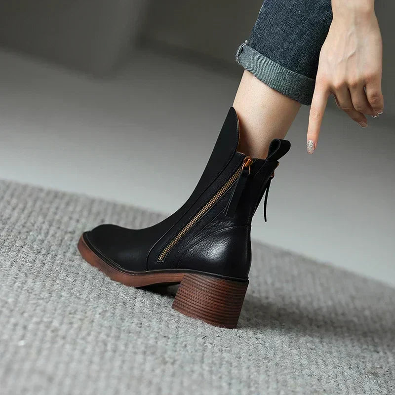 Kailani Botines de Cuero para Mujer – Botas Elegantes Premium Cómodas y Chic