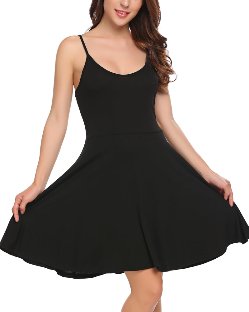 Genevieve Vestido Floral Mujer – Tirantes Ajustables, Cuello en V y Corte Línea A