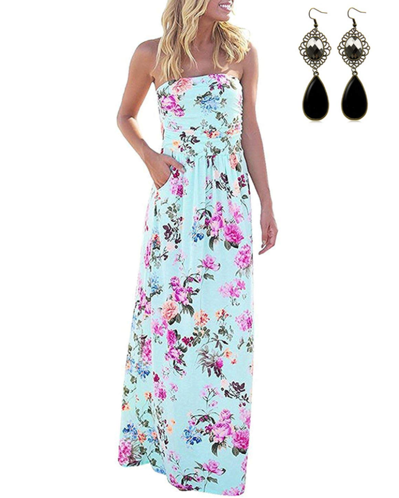 Isla Vestido Maxi Mujer – Estilo Boho, Bolsillos, Tejido Ligero y Secado Rápido