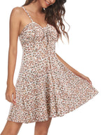 Ivy Vestito Mini Floreale Donna – Scollo a Cuore, Spalline Sottili e Coulisse Regolabile