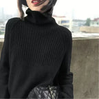 Luan Pull Col Roulé pour Femme – Pull Élégant Hiver Décontracté Chic