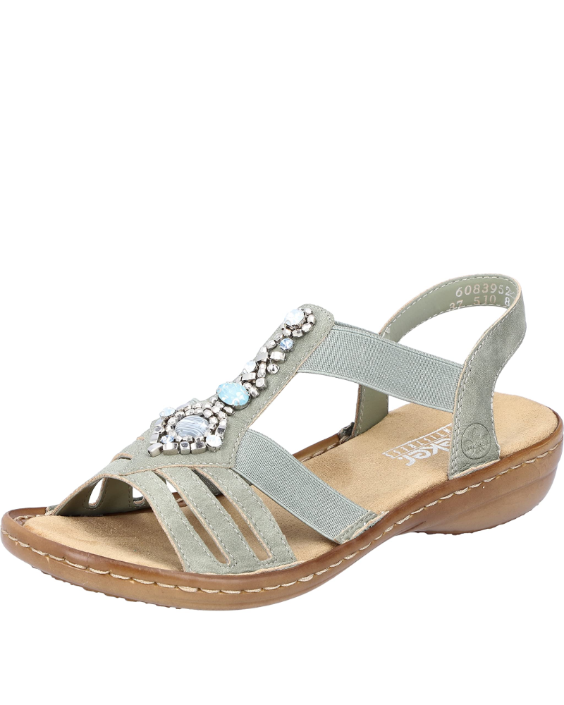 Liana Sandalias Mujer – Tiras Delgadas, Detalle Joyas y Suela Ligera Amortiguada