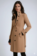 Camila Trench d’Hiver pour Femme – Manteau Élégant Cintré avec Col Montant