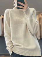 Luan Pull Col Roulé pour Femme – Pull Élégant Hiver Décontracté Chic