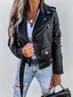 Maxine veste en cuir pour femme – blouson élégant chic intemporel