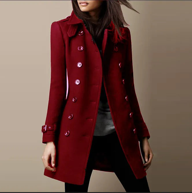 Lucille Abrigo Largo de Lana para Mujer – Manteau Elegante Invierno Chic