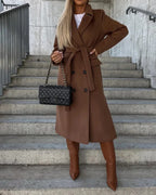 Talia Manteau long pour femme – Trench élégant croisé d'hiver chic